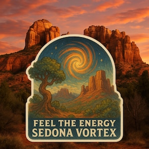 Sedona Vortex Energy Arizona Sticker, Red Rocks, Travel, nature, Sedona, Arizona, Red Rock Country, Sedona Sticker, Sticker, vortex, travel