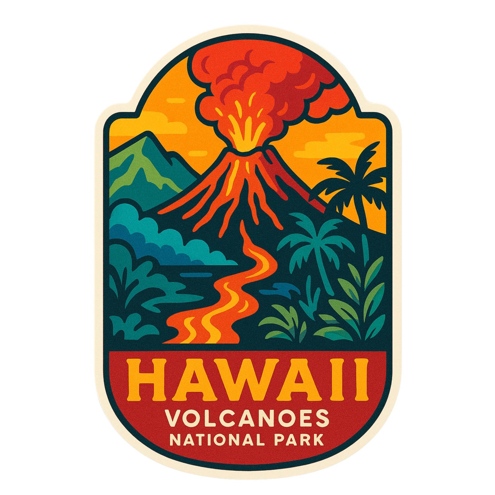 Hawaii Volcanoes National Park Sticker, Landscape, National Parks ...