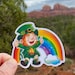 Happy Leprechaun and Rainbow Sticker, Rainbow, Leprechaun, Lucky, Happy ...