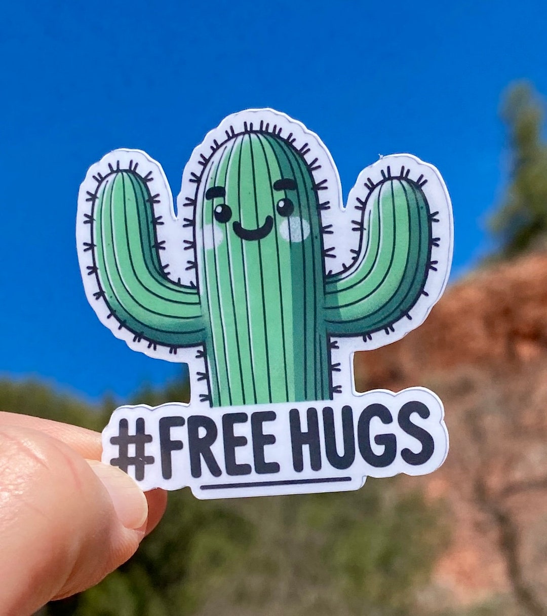 Free Hugs Cactus Sticker, Cactus, Sticker, Decal, Saguaro, Hugs ...