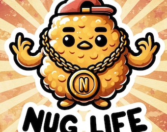 Nugget Nation Vinyl Sticker: Funny Chicken Nugget Decal
