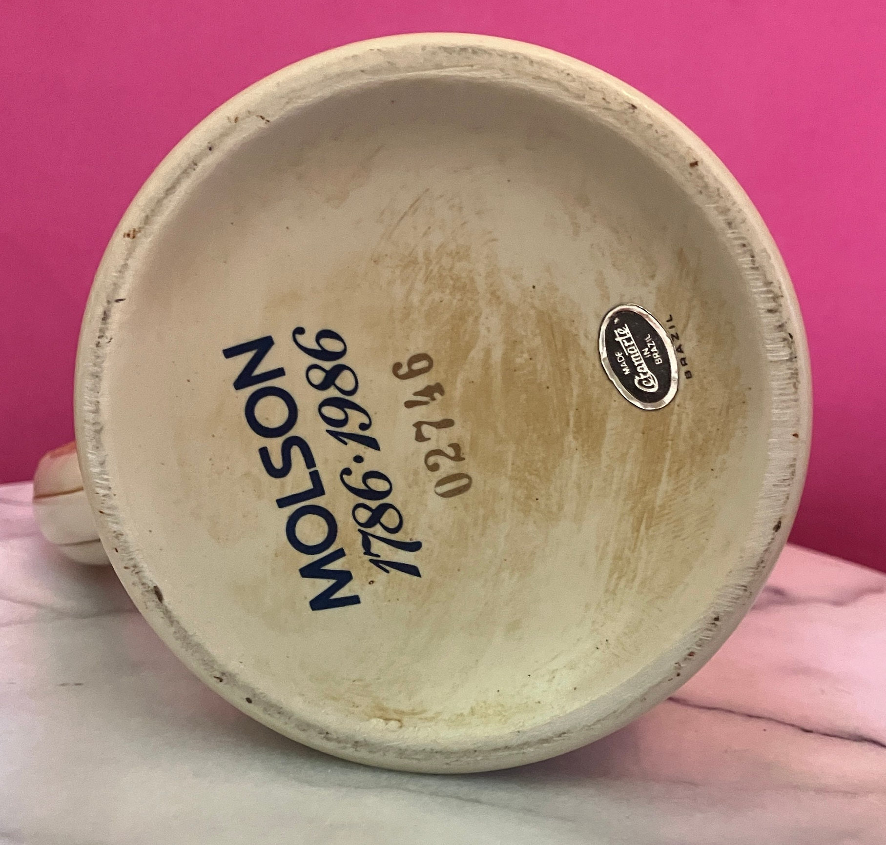 Vintage - John Molson Beer Stein With Lid - 1786 - 1986 - 200