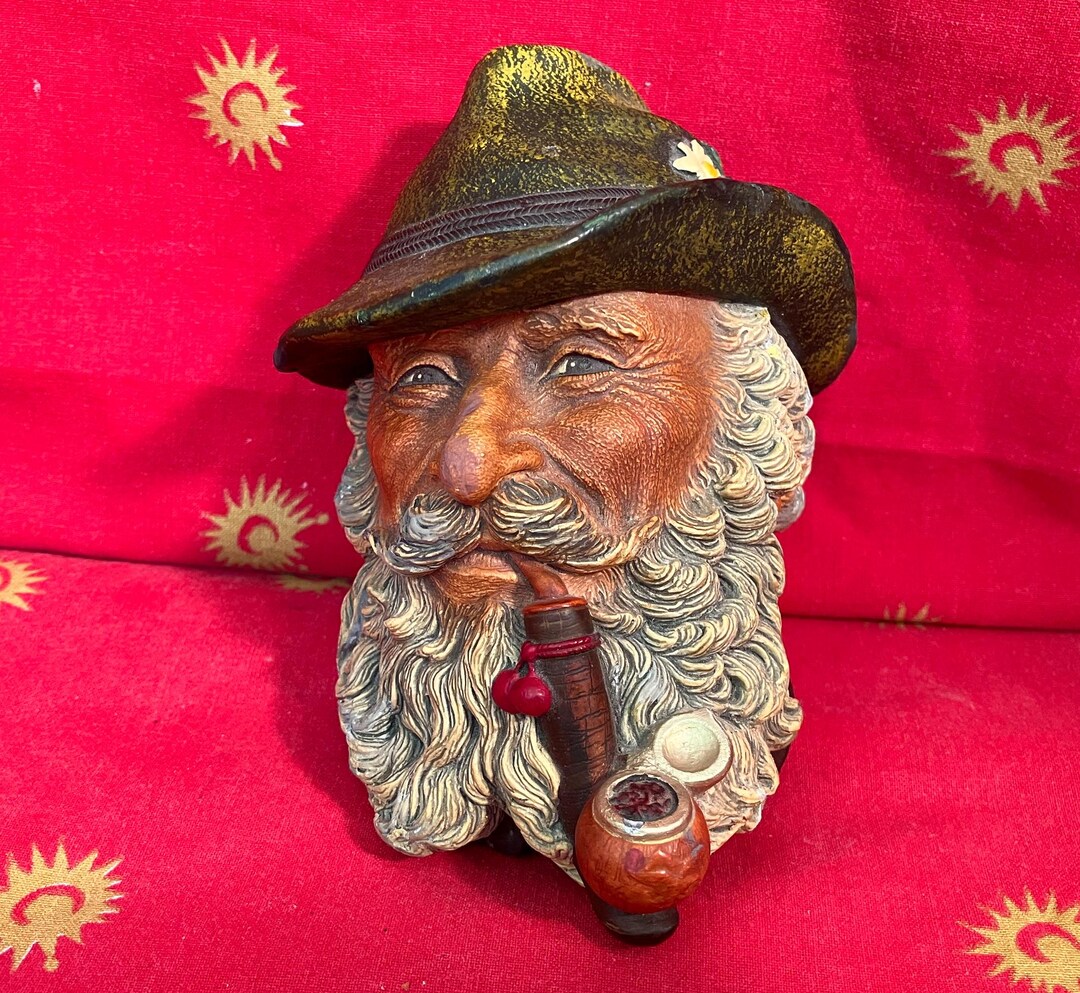 1972 Bossons Congleton Tyrolean With Pipe Head Bust Made in England ...