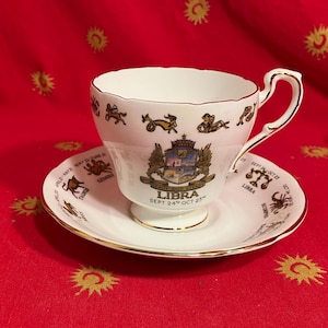 Regal Signs Of The Zodiac LIBRA Bone China Tea Cup & Saucer Made in England - Very Good Condition