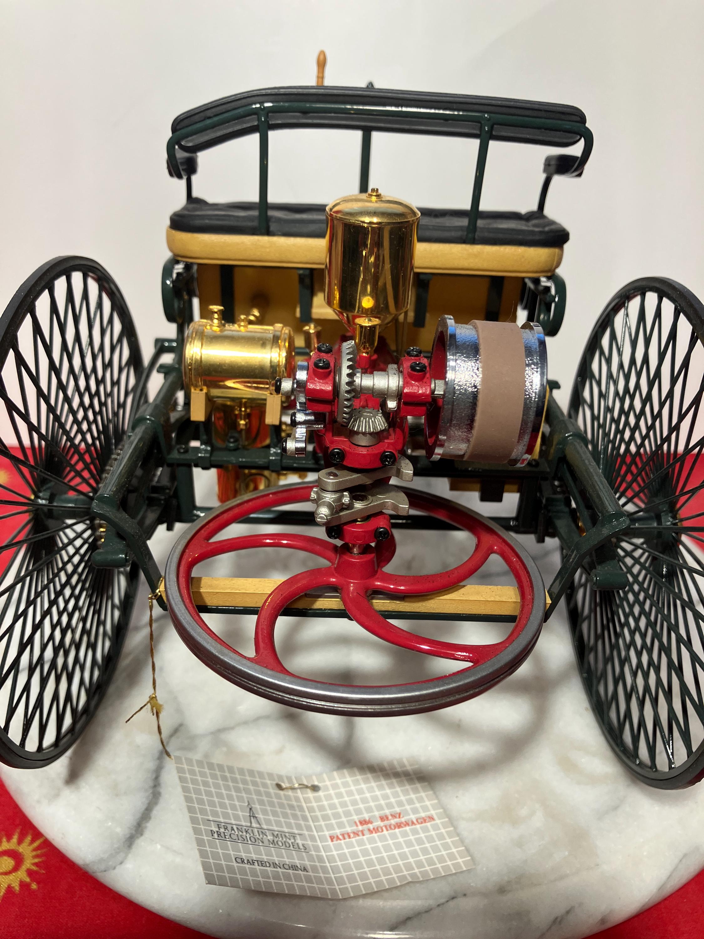 Franklin Mint 1886 Benz Patent Motorwagen Diecast Car, 1:8 Scale
