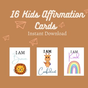Carte di affermazione per bambini I Affermazioni di positività I Aiuto in classe I Consapevolezza per bambini I Download digitali I PDF