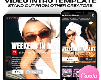 Video Intro Canva Template | Mobile and Horizontal | Step-by-Step Video instructions