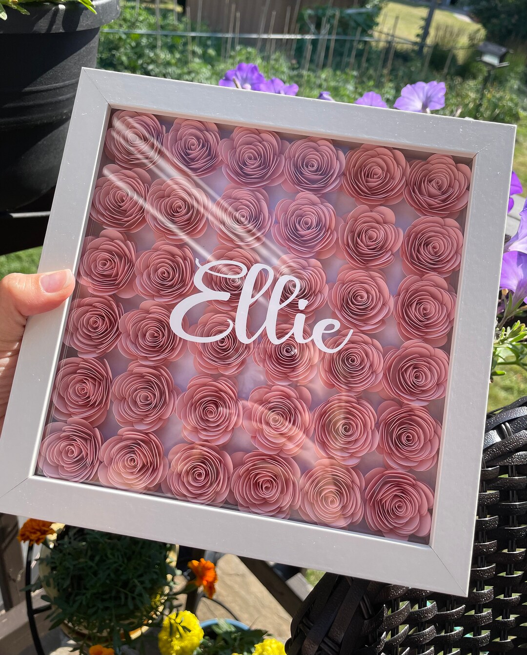 Paper Flower Shadow Box Etsy