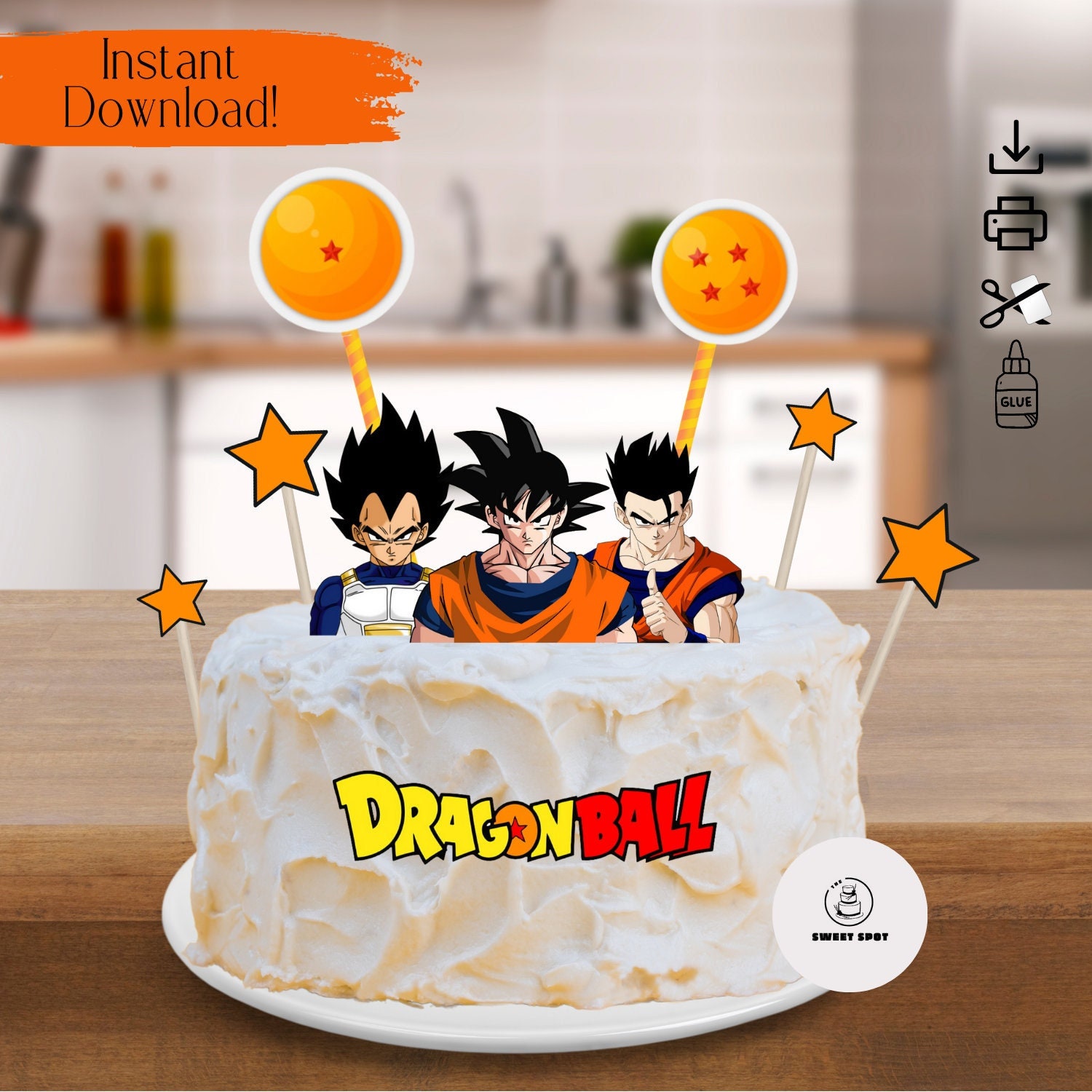 Goku Vegeta Louis Vuitton Supreme Nike Dragon Ball Edible Cake Toppers –  Ediblecakeimage