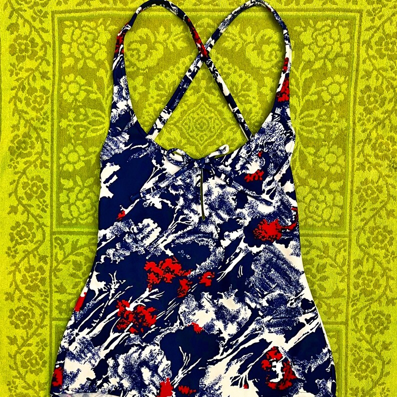 Vintage 60s One Piece Swimsuit Novelty Print Mid Century Bathingsuit Etsy