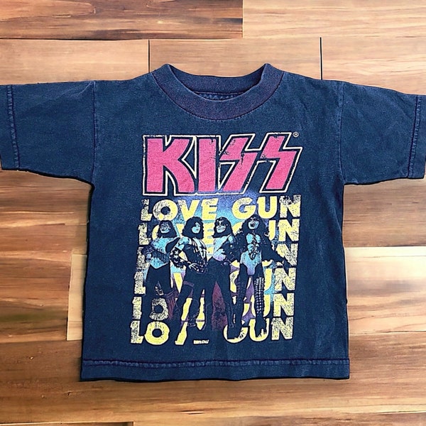 Vintage Youth KISS Crewneck Shirt Faded Love Gun 3T