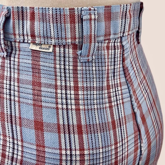 Vintage 70’s Plaid Bell Bottom Pants Student Fit … - image 2