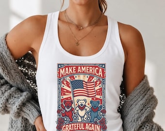 Inspired 4th of July Shirt, Make America Grateful Again Shirt, Patriotic Retro Bear Tee, USA 250 Years Tee