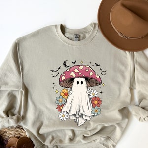 Mushroom Ghost Sweatshirt, Halloween Sweatshirt,Magic Mushroom Sweatshirt,Spooky Season Shirt, Ghost Shirt,Halloween Shirt, Funny Fall Shirt