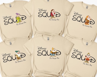 Disney Squad Snow White Seven Dwarfs Family Vacation Custom Shirts, Disney Family Trip Shirt, Disney Family Shirts, Disneyland Shirt