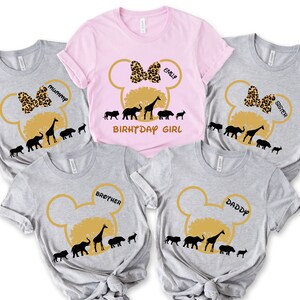 Custom Disney Animal Kingdom Shirts, Disney Birthday Shirt, Disneyworld Custom Name Shirt, Safari Family Matching Shirts, Disney Trip Shirts
