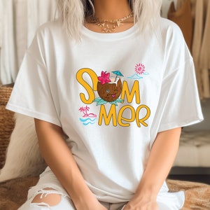 Summer Vibes Shirt, Trendy Beach Shirts for Women, Summer Coconut Shirt, Women Beach Tshirt, Summer Vacation Shirts, Womens Beach Shirts