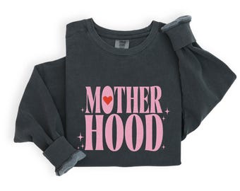 Motherhood Embroidered Sweatshirt, Cozy Mom Life Crewneck, Cute Heart Embroidery Sweater, Gift for New Moms, Mother’s Day Outfit