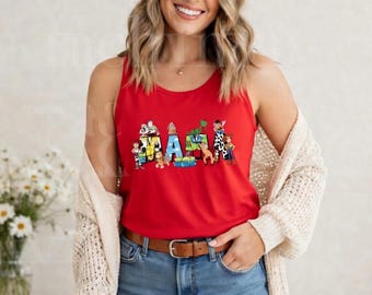 Retro Mama Tank Top, Cartoon Mama Shirt, Magical Mom Tank, Mothers Day Gift for Mom, Cute Mama Summer Tank, Vintage Style Mom Tee