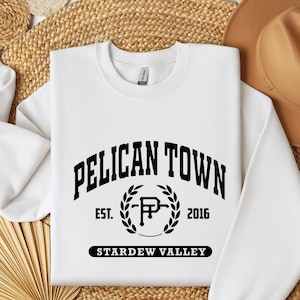 Pelican Town Crewneck Sweatshirt,  Stardew Valley Sweatshirt , College Style Stardew Valley Tshirt , Stardew Valley Gift