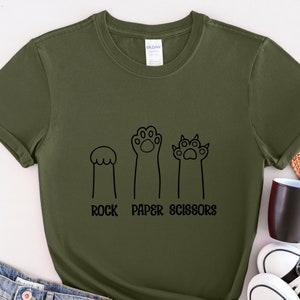 Rock Paper Scissors Sweatshirt, Funny Cat Paw Shirt, Unisex Crewneck Shirt for Cat Lover, Cat Owner Shirt, Cat Paws Shirts, Gift for Cat Mom