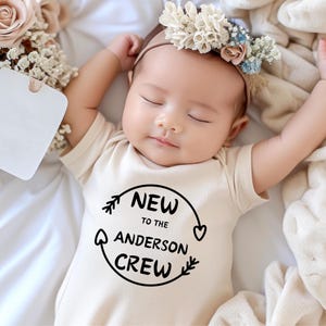 Personalized New To The Crew Bodysuit, New To The Crew Custom Baby Bodysuit, New To The Crew Toddler Shirt, Baby Shower Gift