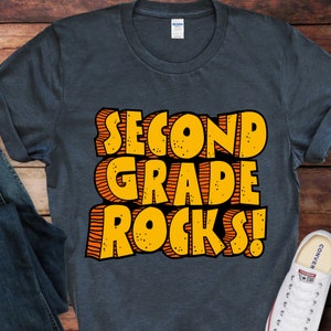Second Grade Rocks Shirt, 2nd Grade Shirt, 2nd Grade Team Shirt, Happy First Day of School Tee, Back To School Shirt, 2nd Grade Crew Tshirt