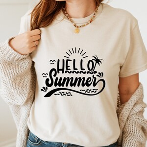 Hello Summer Shirt, Beach Shirts for Women, Summer Vibes Shirt, Women Beach Tshirt, Summer Vacation Shirts, Womens Beach Shirts