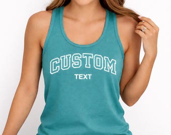 Custom Text Tank Top, Personalized Logo Tank, Business Merch, Business Brand Tank Top Gifts, Your Own Design Tank Top, Custom Tank Top Gift
