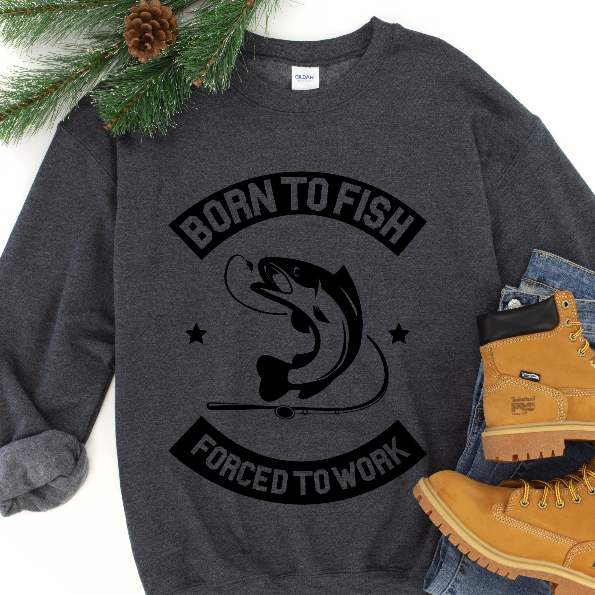 Born to Fish Forced to Work T-shirt, Fishing Shirt ,fishing Gifts
