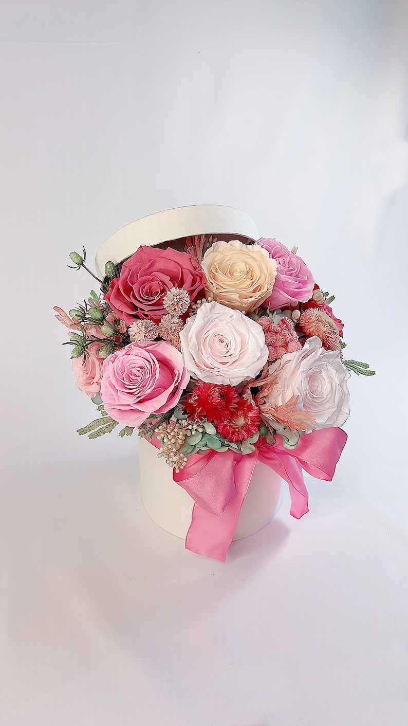 Mixed Preserved Roses Eternal Roses Forever Roses Home Decor Box of