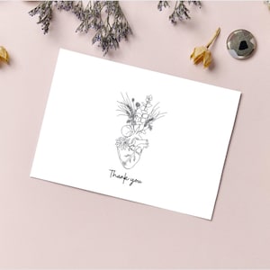 Gracias Tarjeta Anatómica del Corazón, descarga digital