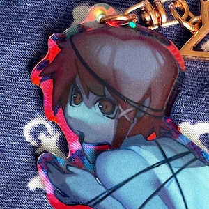 Lain Iwakura Holographic Wirewrap Keychain