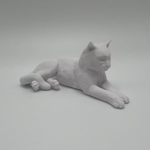 Custom 3D Printed Laying Cat Figurine