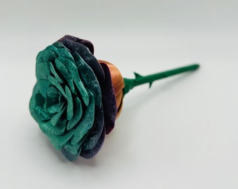 Realistic 3D Printed Rose with Stem