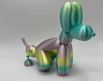 Custom 3D Printed Squatting Balloon Dog Figurine