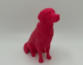 Custom 3D Printed Golden Retriever Dog Figurine