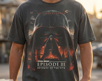 Vintage Starwars 20th Anniversary Comfort Colors Shirt, Revenge of The Sith Graphic Shirt, Darth Vader Shirt, Star Wars Fans Movie Shirt