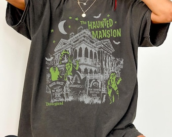 Haunted Mansion Shirt Disney Spooky Season Tee, Vintage Hitchhiking Ghosts Halloween Shirt, Retro Disneyland Madam Leota Tee