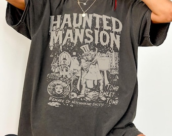 Retro Haunted Mansion Shirt, Disney Spooky Season Tee, Madame Leota Hitchhiking Ghosts, Halloween Gothic Family Disney Shirt