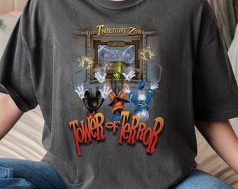 Vintage Disney Tower of Terror Shirt, Twilight Zone Ride Tee, Mickey and Friends Haunted Hotel T-Shirt, Retro Disneyland Trip Shirt