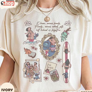 Ohana Means Family Shirt, Lilo and Stitch Quote Tee, Vintage Disney Family Shirt, Hawaiian Stitch T-Shirt, Cute Disney Trip Gift