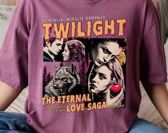 Vintage Twilight Shirt, Twilight Saga Fan Tee, Comic Vampire Shirt, Book Lover Twilight Gift, Edward Bella Cullen Shirt, Wolves Romance Tee