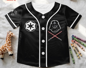 Darth Vader Kids Baseball Jersey, Youth Star Wars Varsity Shirt, Custom Name Unisex Jersey, Disneyland Summer Vacation Outfit