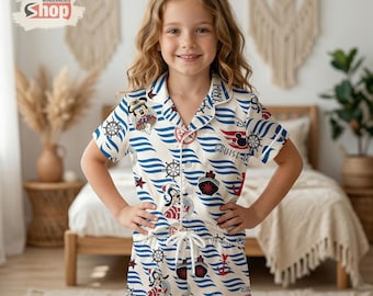 Disney Cruise Kids Pajamas Set, Mickey Pirate Toddler Sleepwear, Nautical Family Vacation Outfit, Cruise Trip Gift for Kids