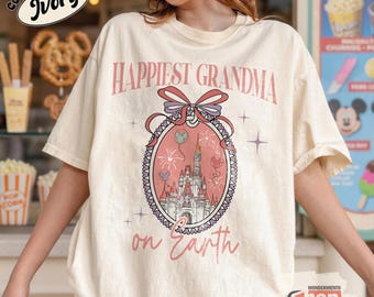Happiest Grandma On Earth Shirt, Magical Castle Grandma Tee, Disney Family Trip Outfit, Matching Vacation Shirt, Disneyland Grandma Gift