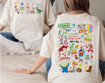 Toy Story Comfort Colors Shirt, You've Got a Friend In Me Disney Tee, Pixar Character Front Back Shirt, Disney Family Vacation Tee