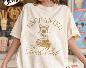 Enchanted Book Club Shirt, Comfort Colors Tee, Belle Book Shirt, Book Lover Gift, Disney Trip Shirt, Reader Graphic Tee
