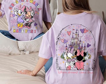 Minnie Daisy Disney Shirt, Girls Just Wanna Have Fun Tee, Disney Best Friend Shirt, Summer Vacation Disney Castle Tee