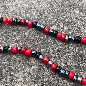 handmade seed bead &quot;magma&quot; choker (16 in.)